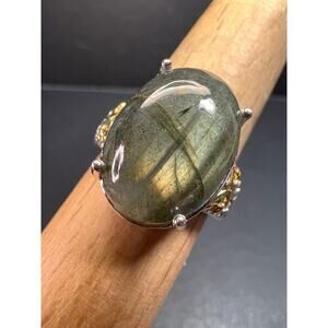 NEW Karis labradorite two toned ring size 9